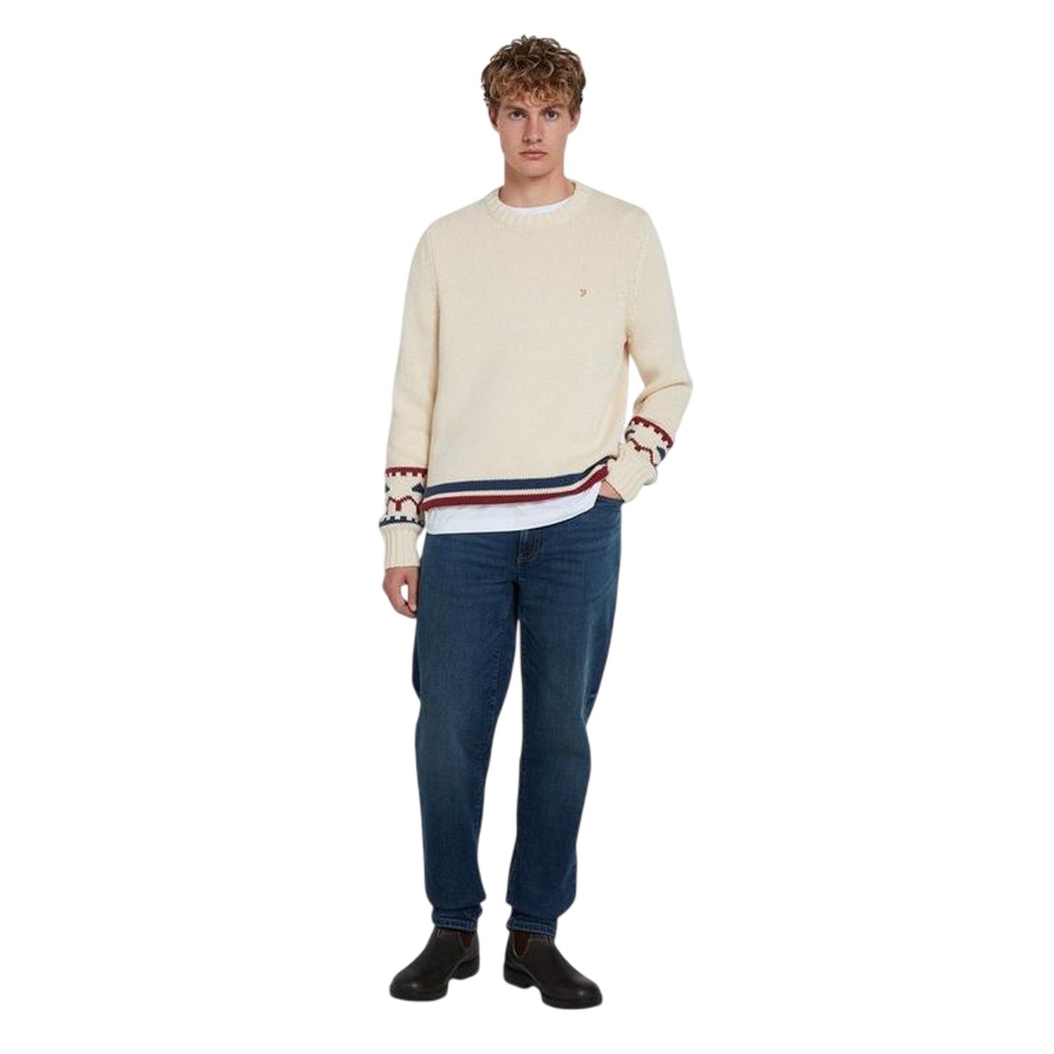 Cream - Lifestyle - Farah Mens Alverstone Logo Regular Sweatshirt