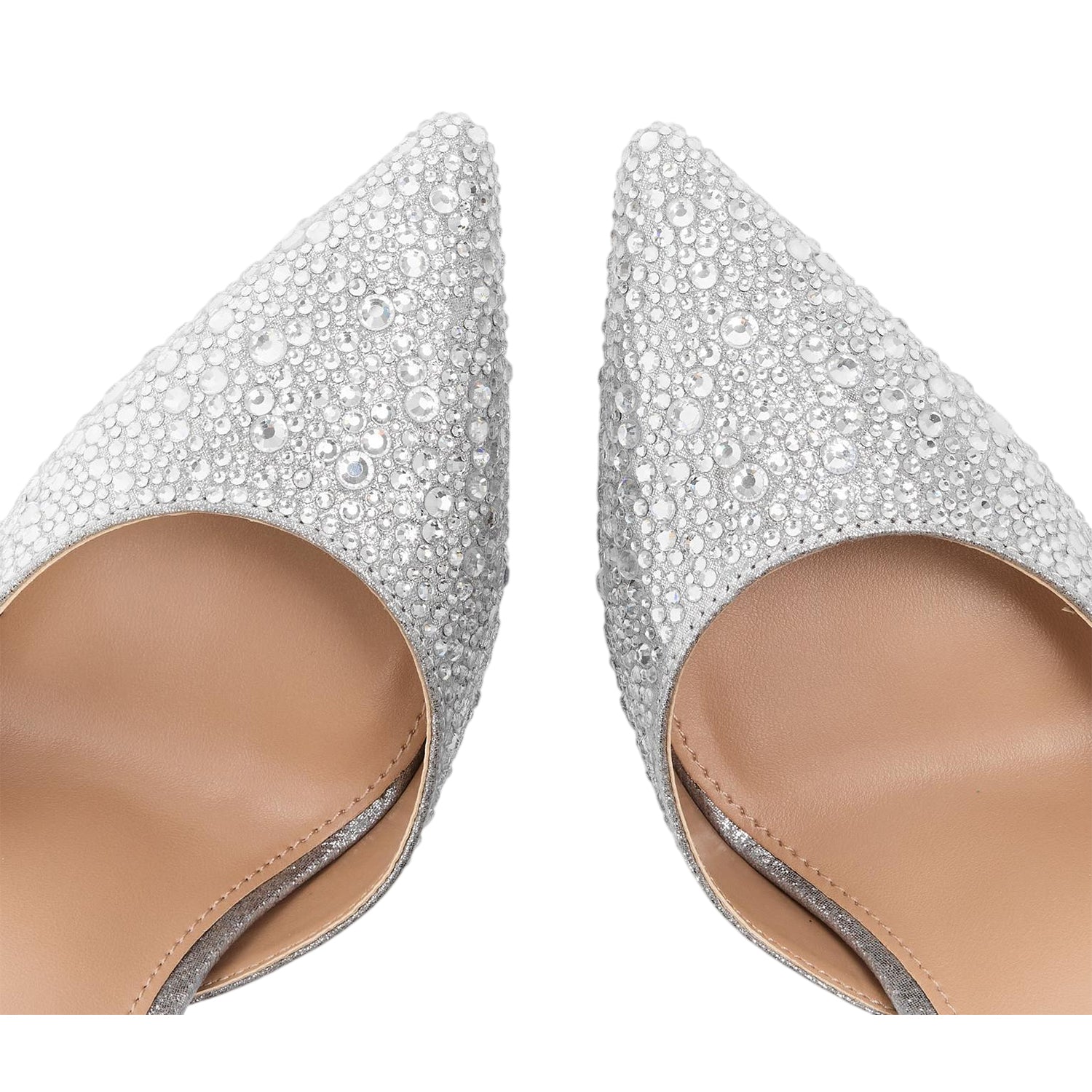 Silver - Side - Steve Madden Womens-Ladies Ravaged Stiletto Heel Court Shoes