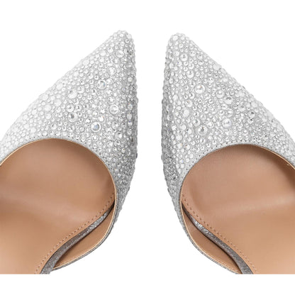 Silver - Side - Steve Madden Womens-Ladies Ravaged Stiletto Heel Court Shoes