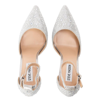 Silver - Lifestyle - Steve Madden Womens-Ladies Ravaged Stiletto Heel Court Shoes