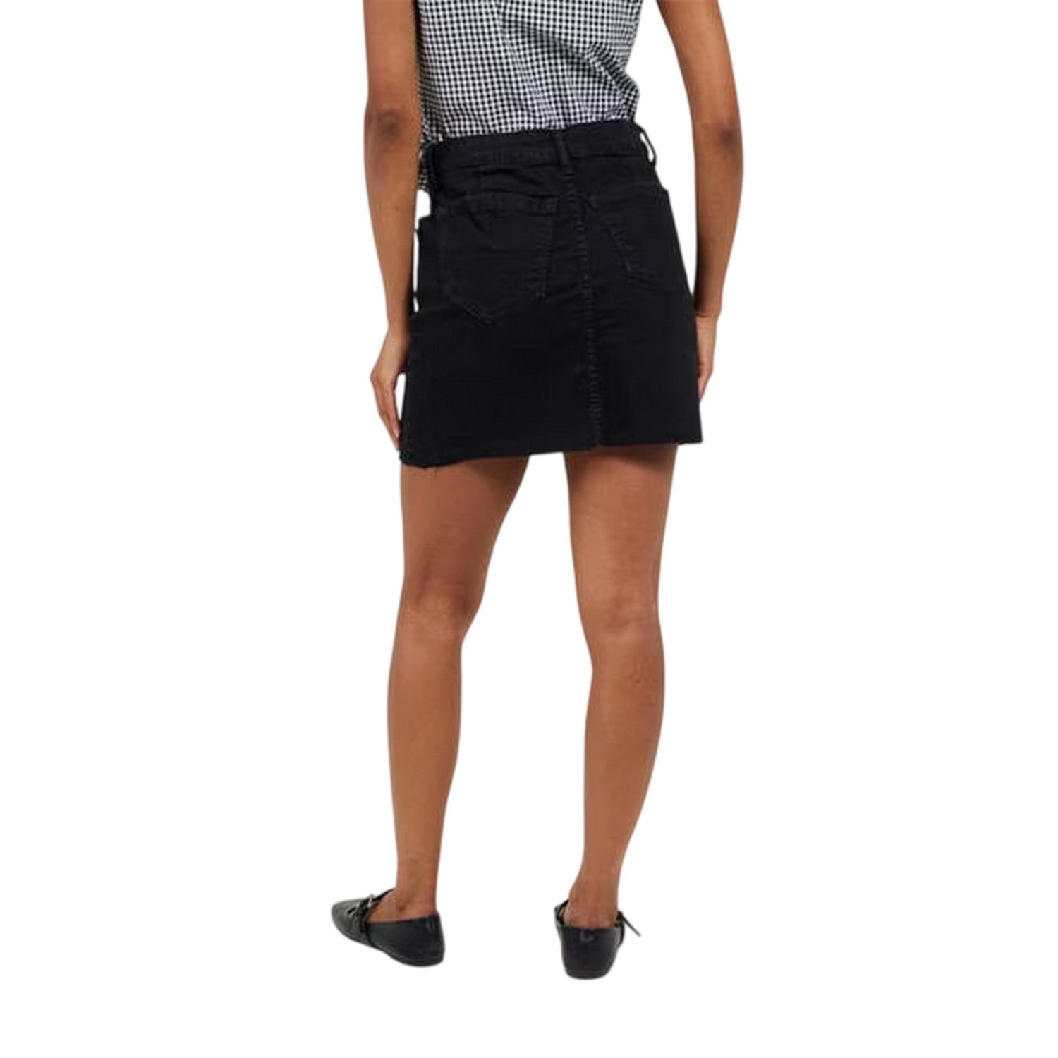 Black - Back - Brave Soul Womens-Ladies Denim Mini Skirt