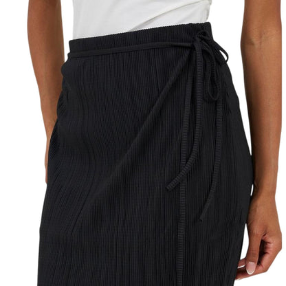 Black - Side - Brave Soul Womens-Ladies Plisse Wrap Mini Skirt