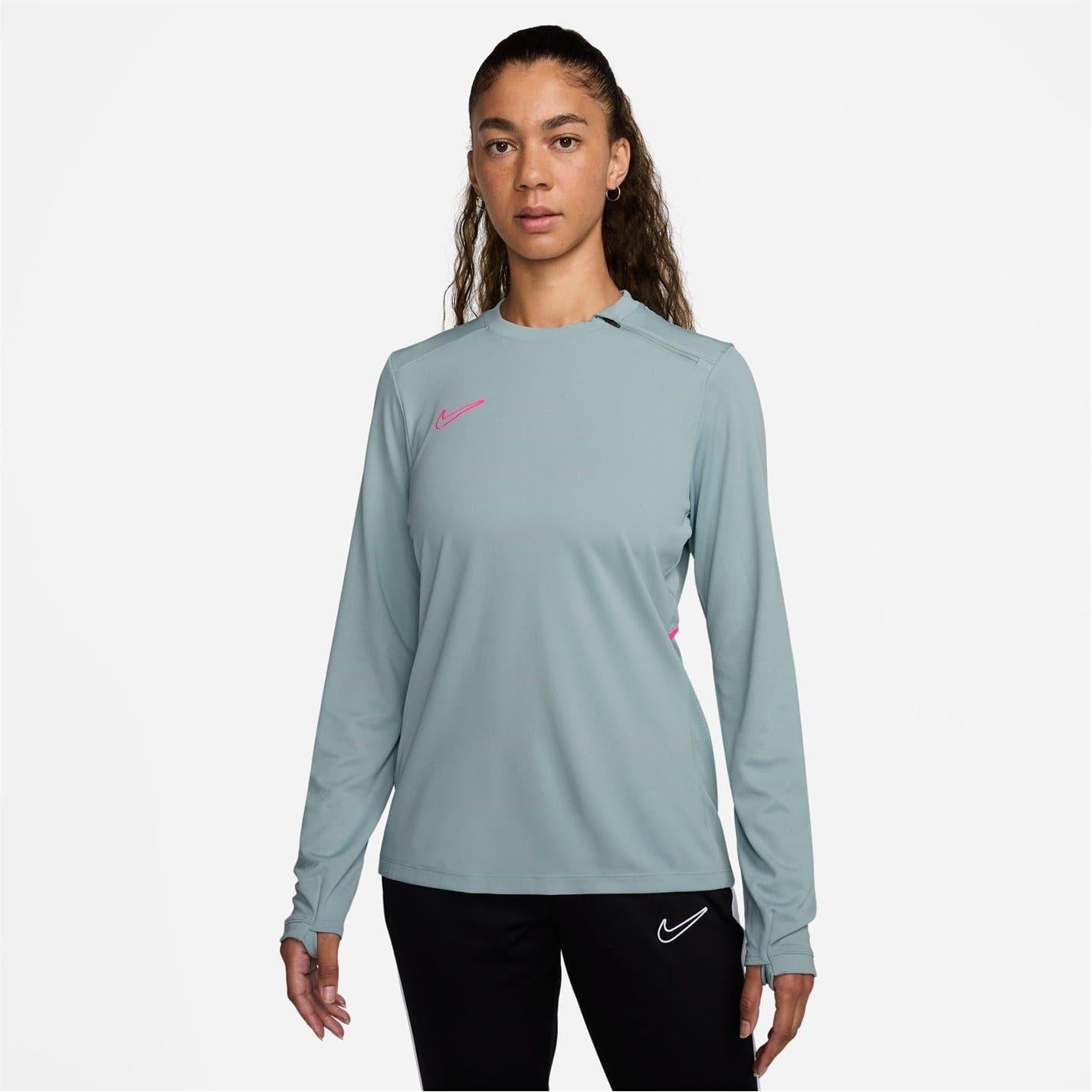 Grey - Front - Nike Womens-Ladies Academy Dri-FIT Drill Top