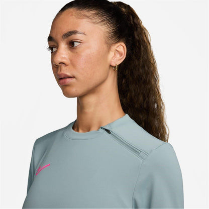 Grey - Side - Nike Womens-Ladies Academy Dri-FIT Drill Top