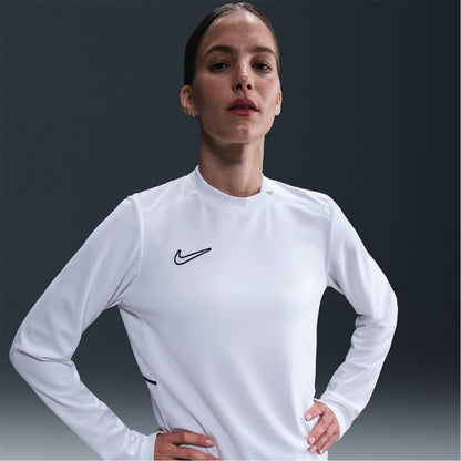 White - Front - Nike Womens-Ladies Academy Dri-FIT Drill Top
