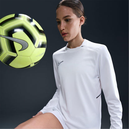 White - Side - Nike Womens-Ladies Academy Dri-FIT Drill Top