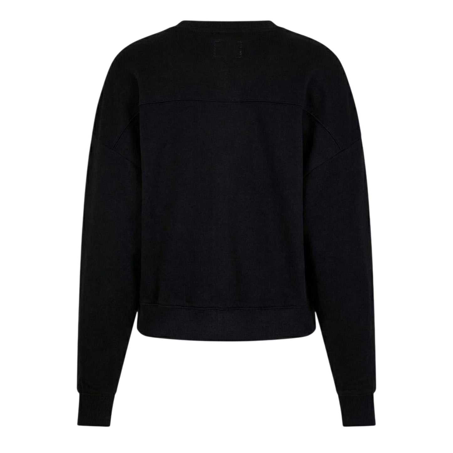Jet Black - Back - Guess Womens-Ladies Icon Crew Neck Relaxed Fit Jumper