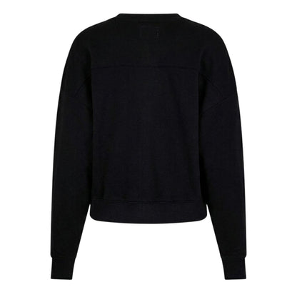 Jet Black - Back - Guess Womens-Ladies Icon Crew Neck Relaxed Fit Jumper