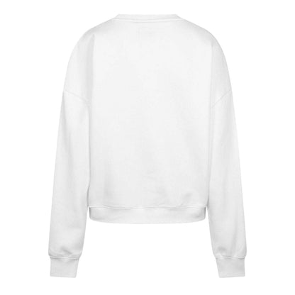 Pure White - Back - Guess Womens-Ladies Icon Crew Neck Relaxed Fit Jumper