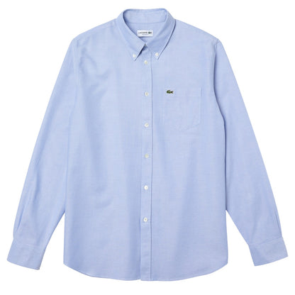 Blue - Front - Lacoste Mens Oxford Cotton Regular Shirt