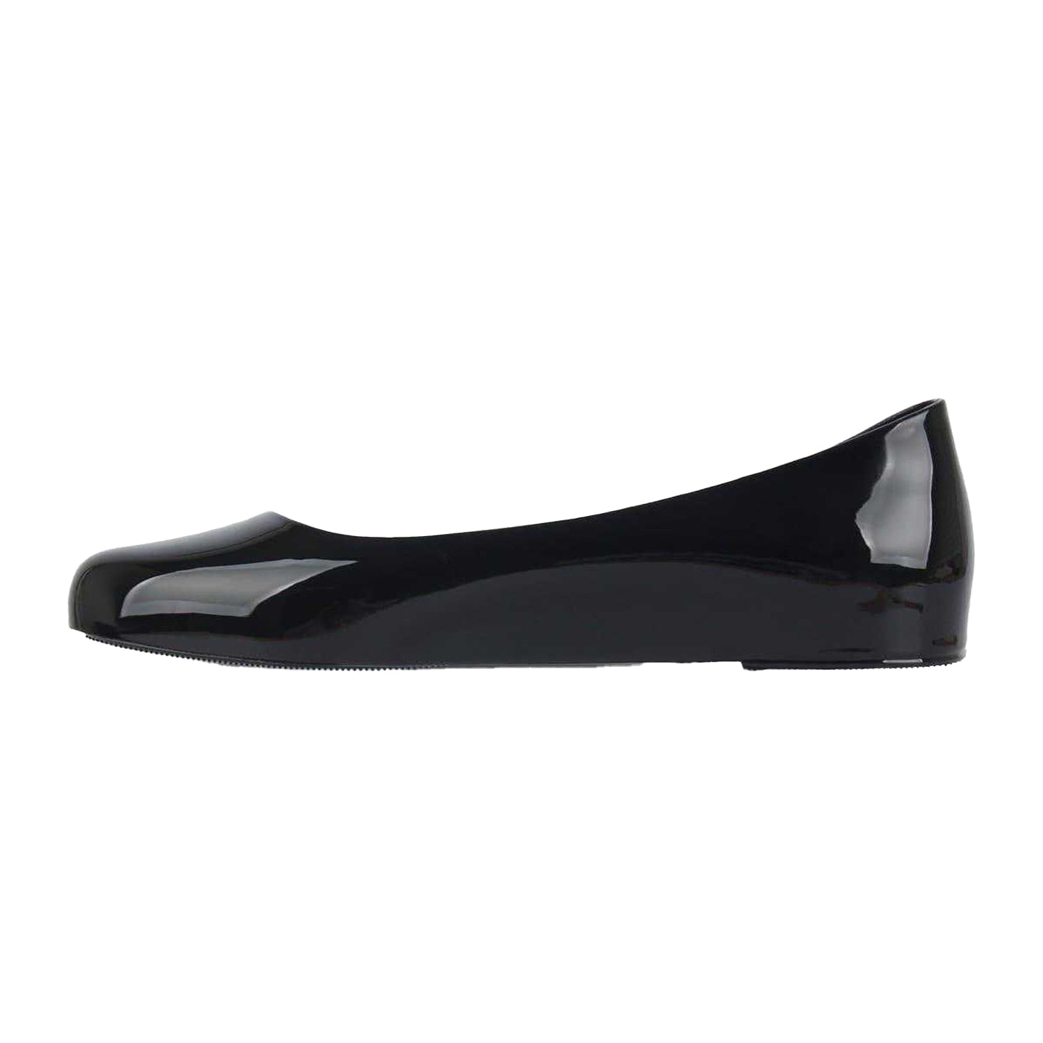 Black Patent - Side - Miso Womens-Ladies Jelly Round Toe Ballet Flats