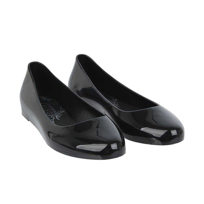 Black Patent - Pack Shot - Miso Womens-Ladies Jelly Round Toe Ballet Flats