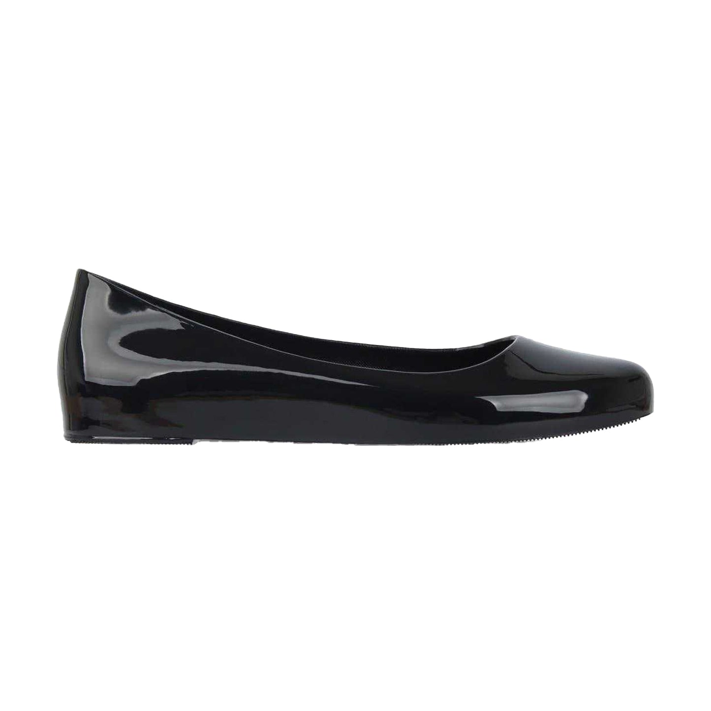 Black Patent - Front - Miso Womens-Ladies Jelly Round Toe Ballet Flats