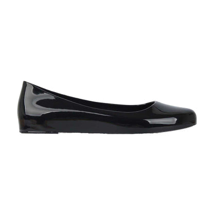 Black Patent - Front - Miso Womens-Ladies Jelly Round Toe Ballet Flats