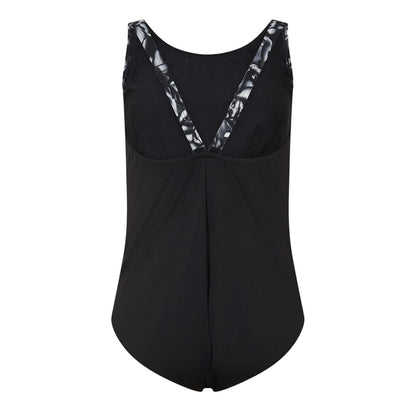 Black - Back - Speedo Womens-Ladies Logo One Piece Swimsuit