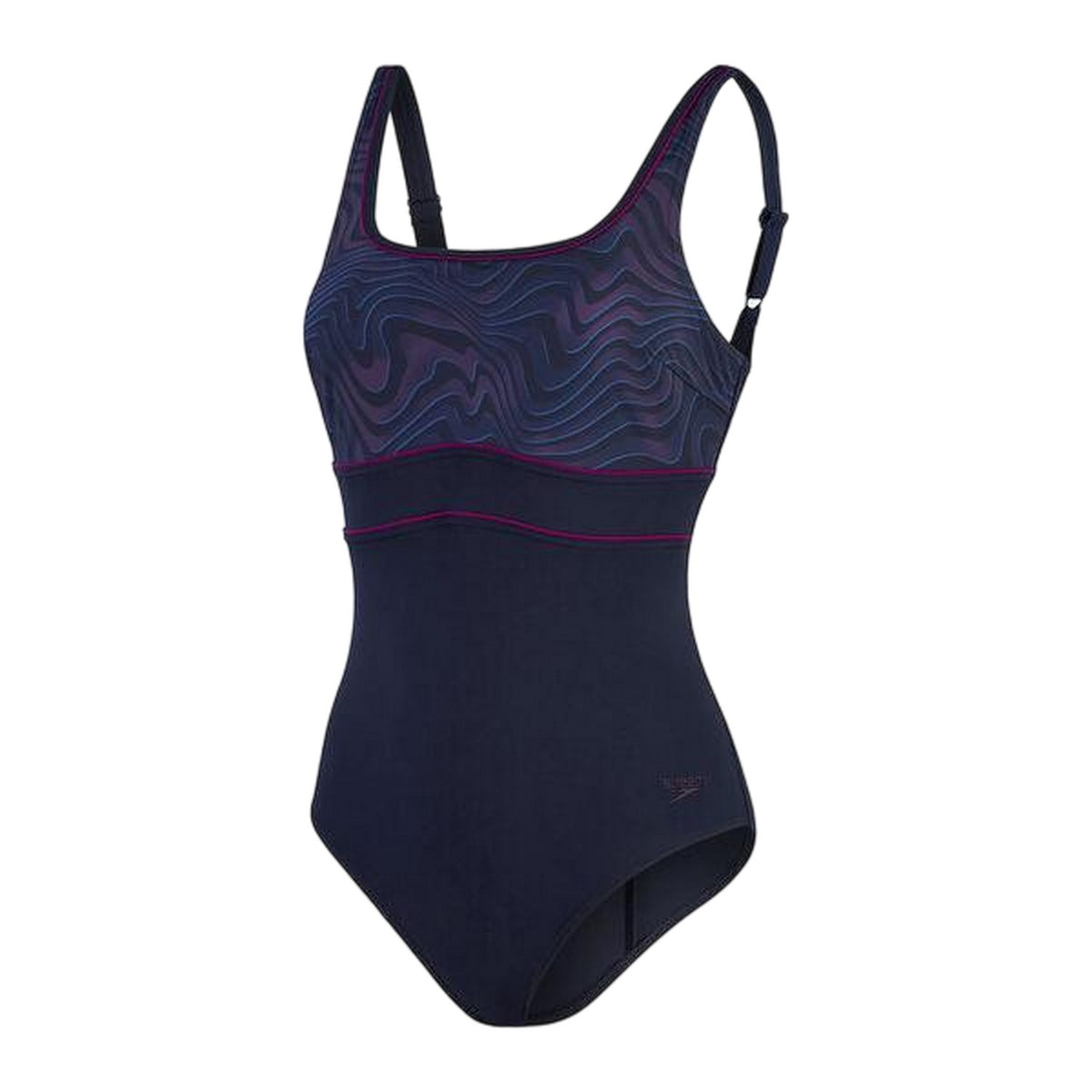 Black-Purple - Front - Speedo Womens-Ladies Eclipse One Piece Swimsuit
