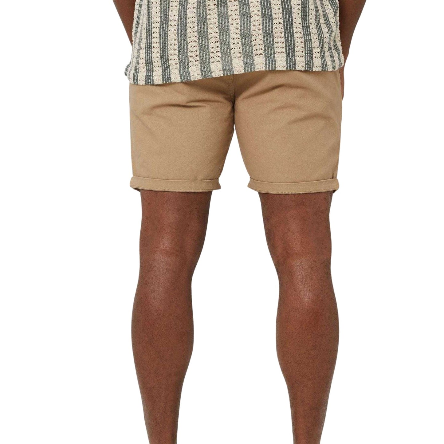 Sand - Back - Brave Soul Mens Chino Shorts