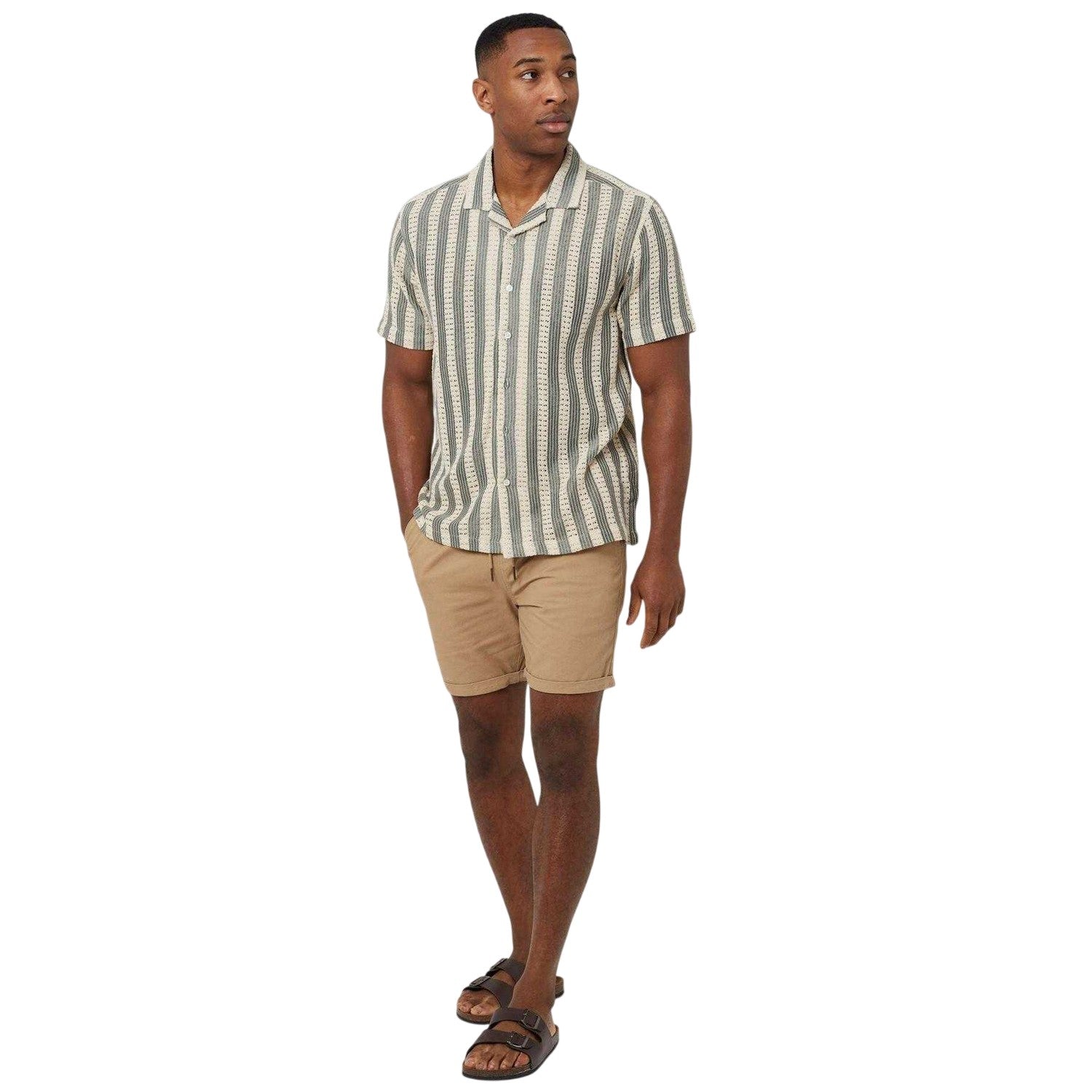 Sand - Side - Brave Soul Mens Chino Shorts