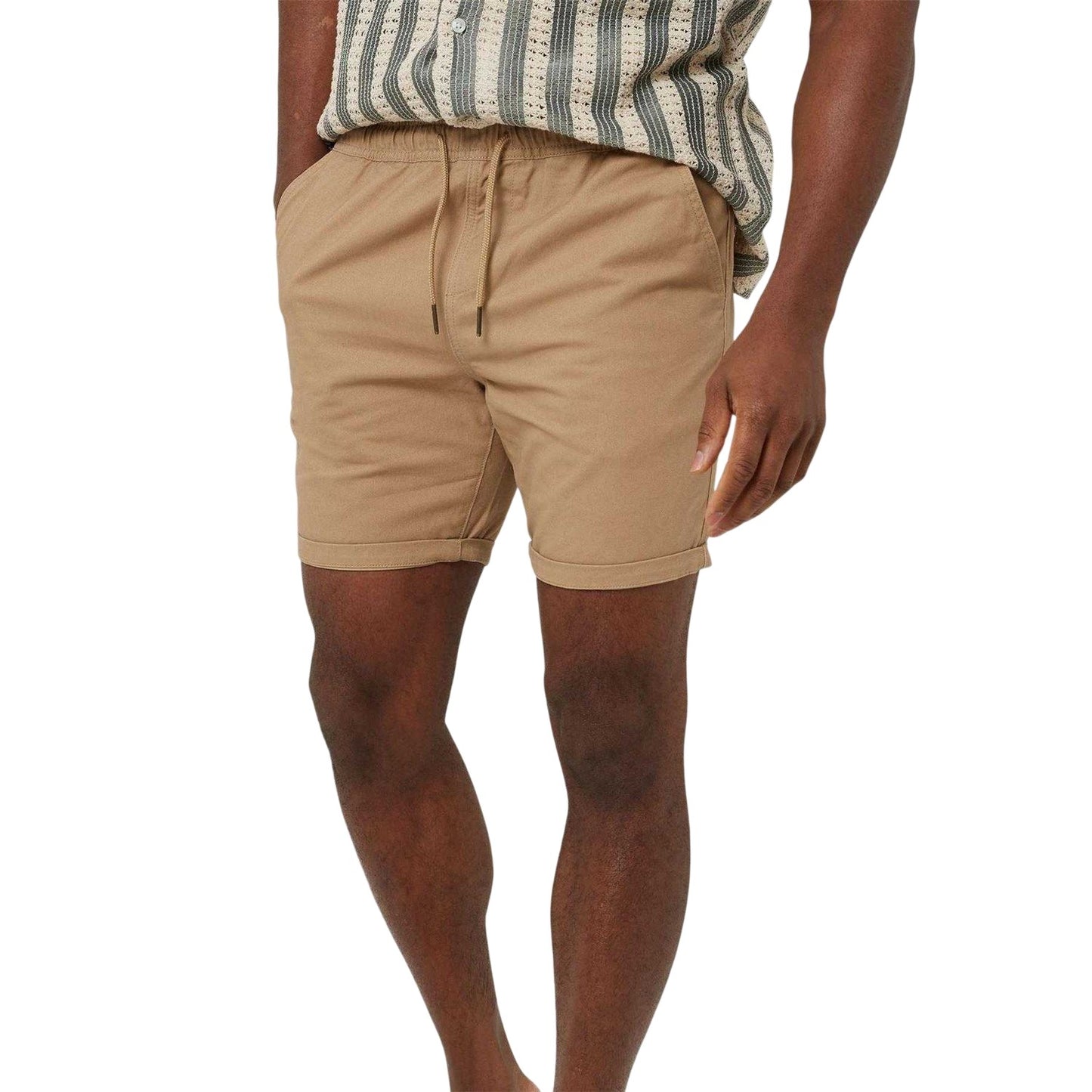 Sand - Front - Brave Soul Mens Chino Shorts