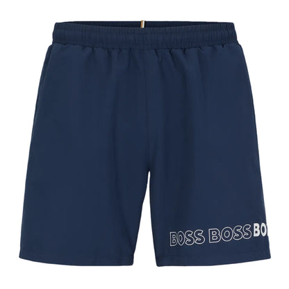 Navy-Bale Navy - Front - Boss Mens Dolphin Swim Shorts