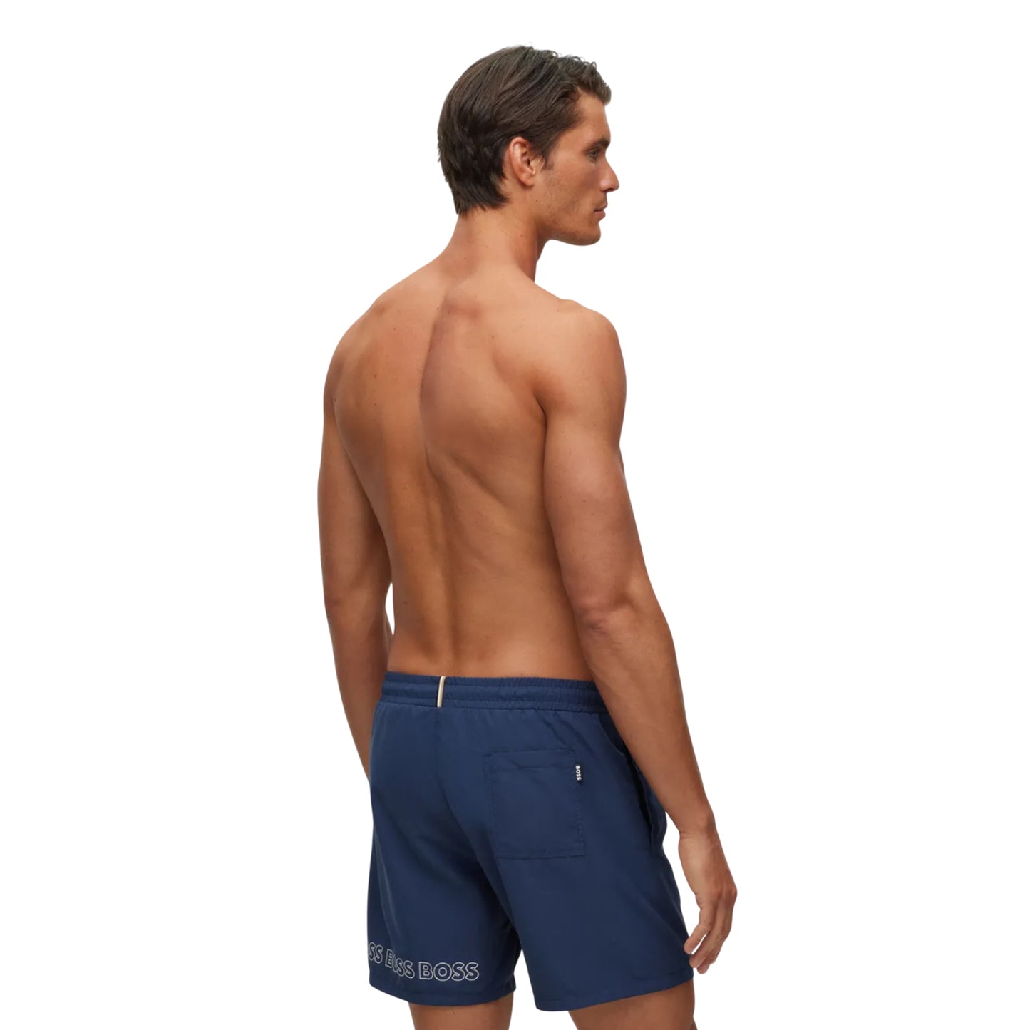 Navy-Bale Navy - Back - Boss Mens Dolphin Swim Shorts