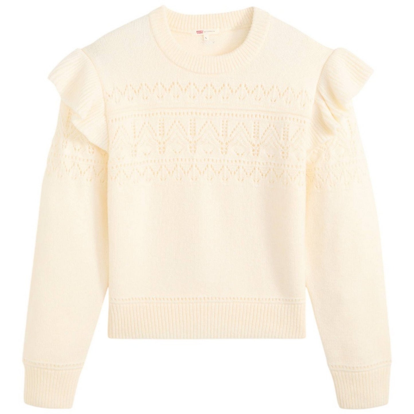 Tofu - Front - Levis Womens-Ladies Shane Pointelle Flutter Sweater Top