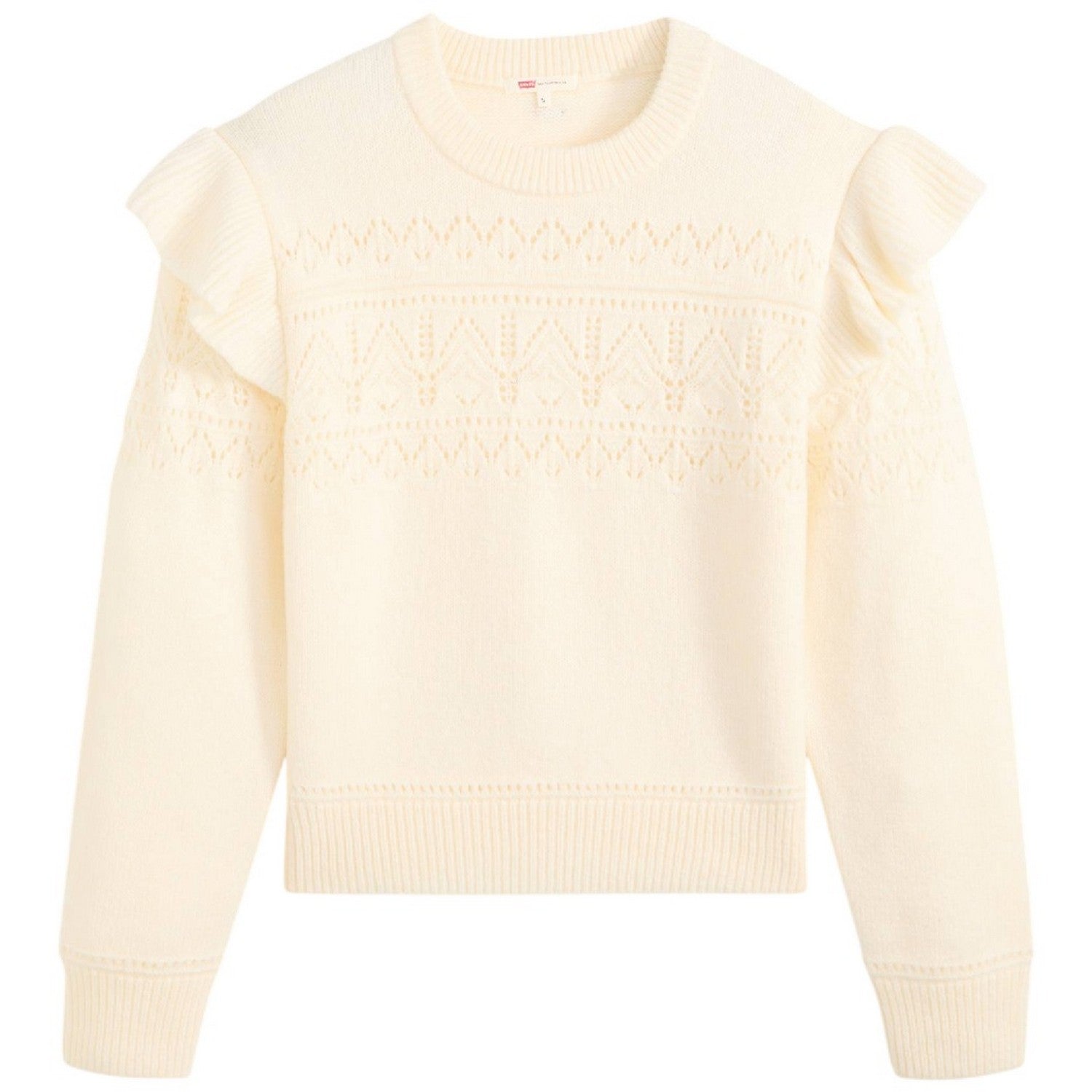 Tofu - Front - Levis Womens-Ladies Shane Pointelle Flutter Sweater Top
