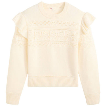 Tofu - Front - Levis Womens-Ladies Shane Pointelle Flutter Sweater Top