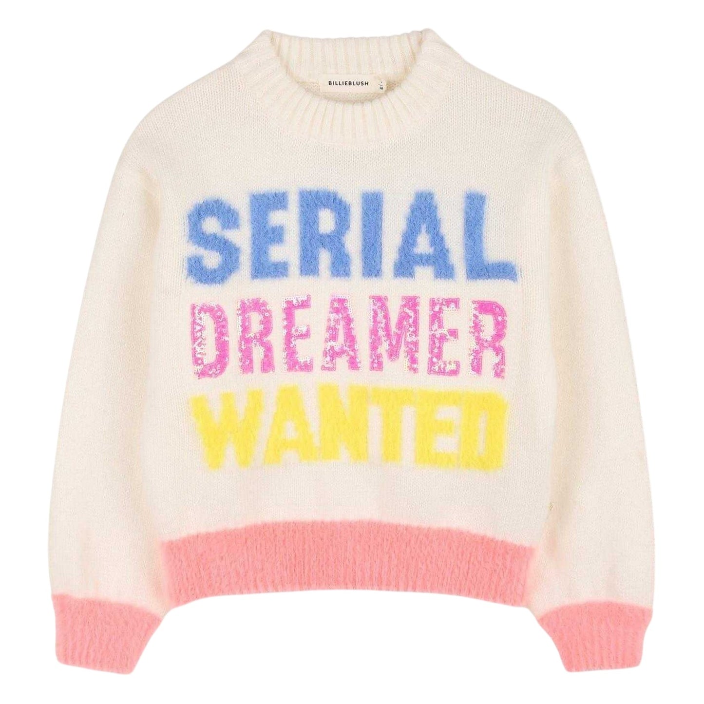 Ivory - Front - Billieblush Girls Serial Dreamer Wanted Sweater Top