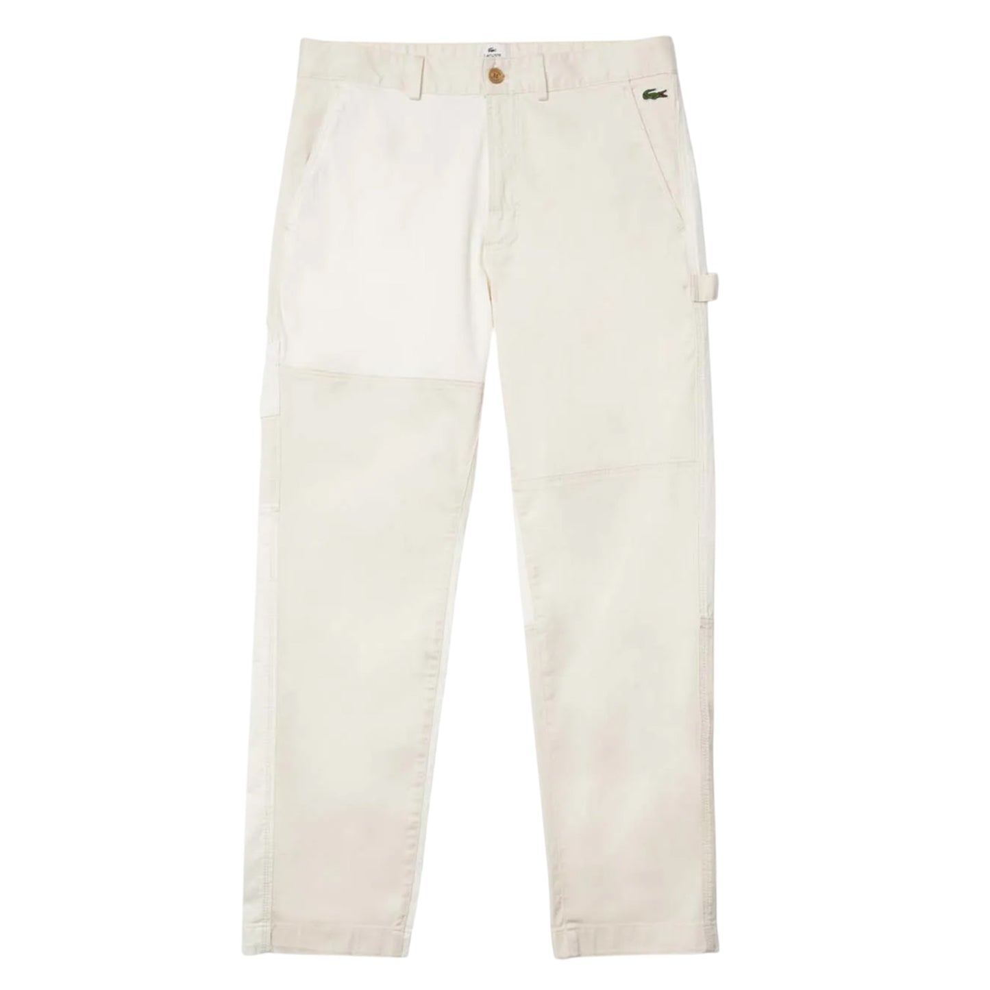 White - Front - Lacoste Mens Live Heritage Organic Cotton Patchwork Trousers