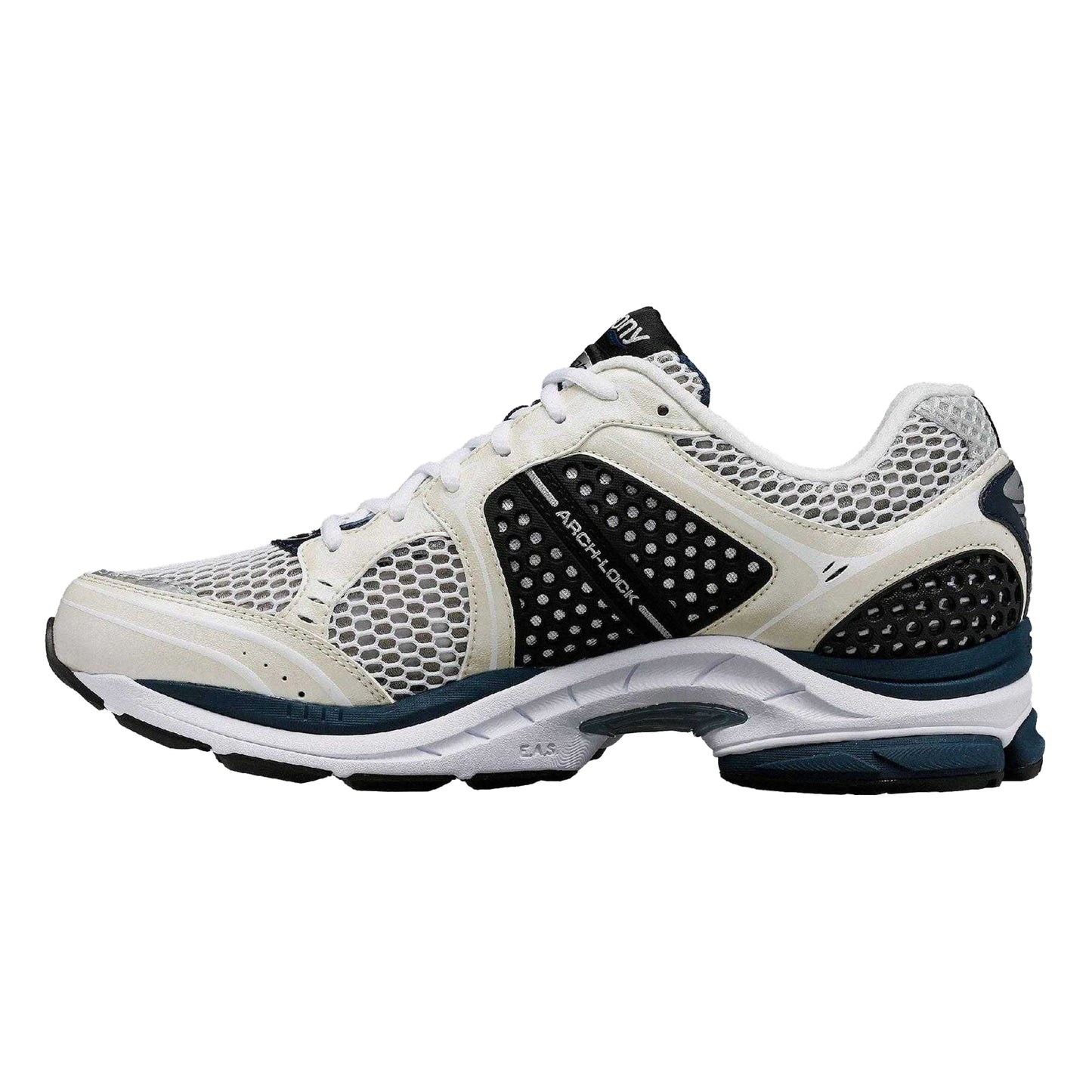 White-Navy - Side - Saucony Womens-Ladies Triumph 4 Running Shoes