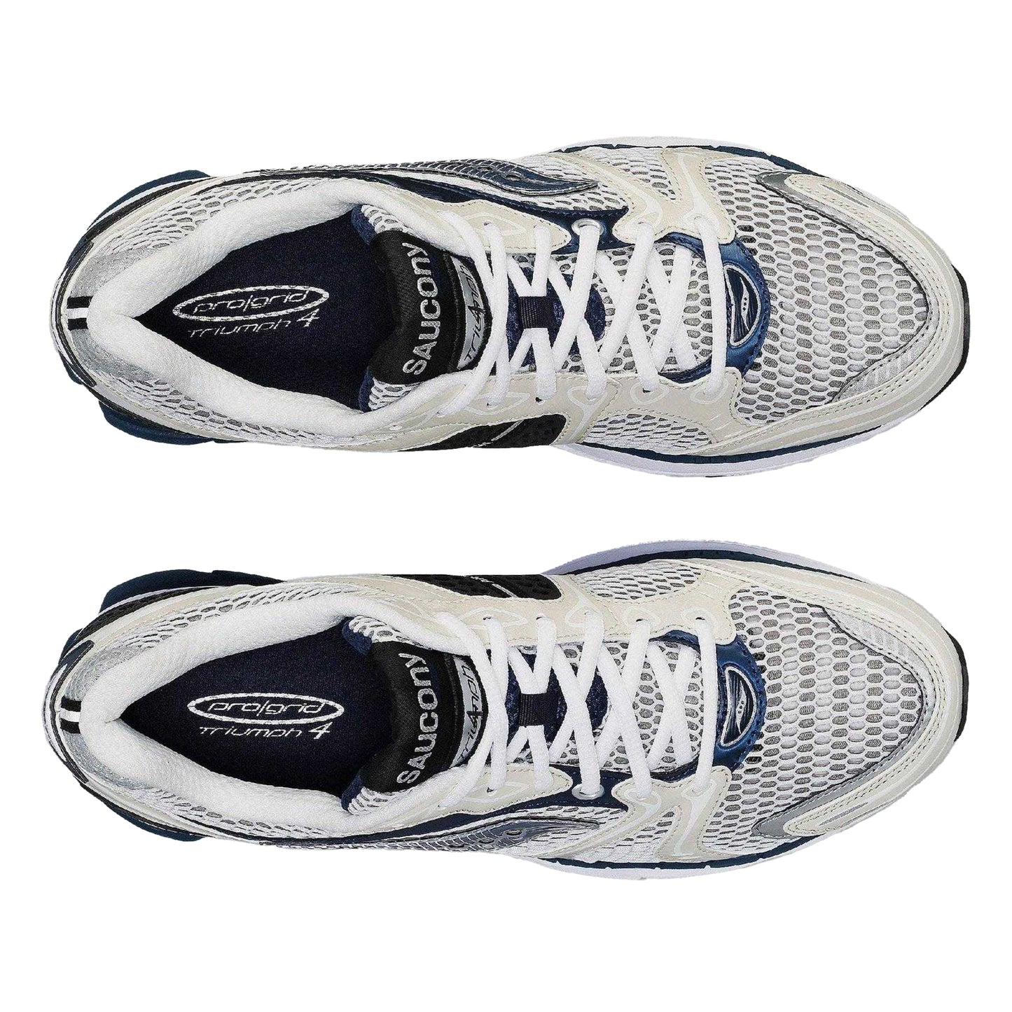 White-Navy - Lifestyle - Saucony Womens-Ladies Triumph 4 Running Shoes