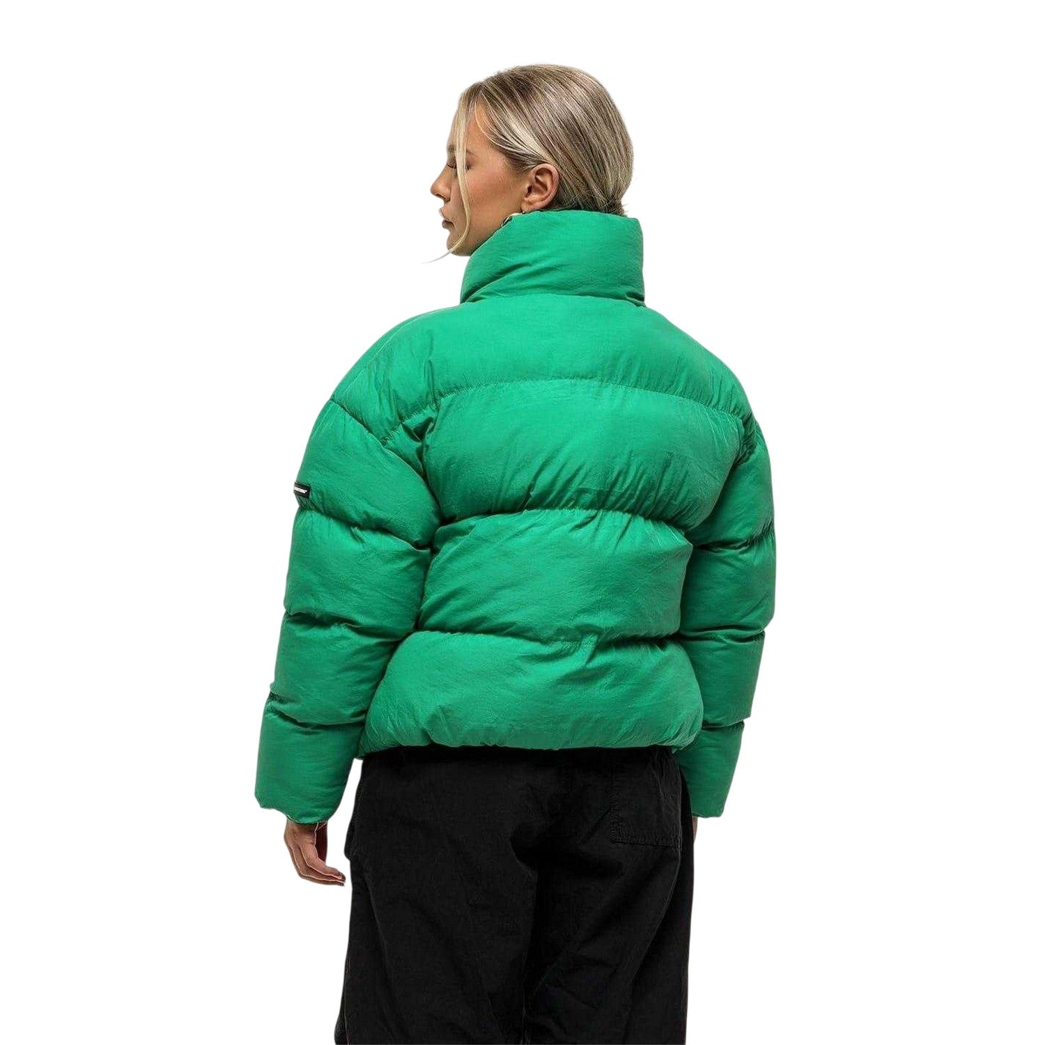 Green - Back - Good For Nothing Womens-Ladies Funnel Neck Oversized Puffer Jacket