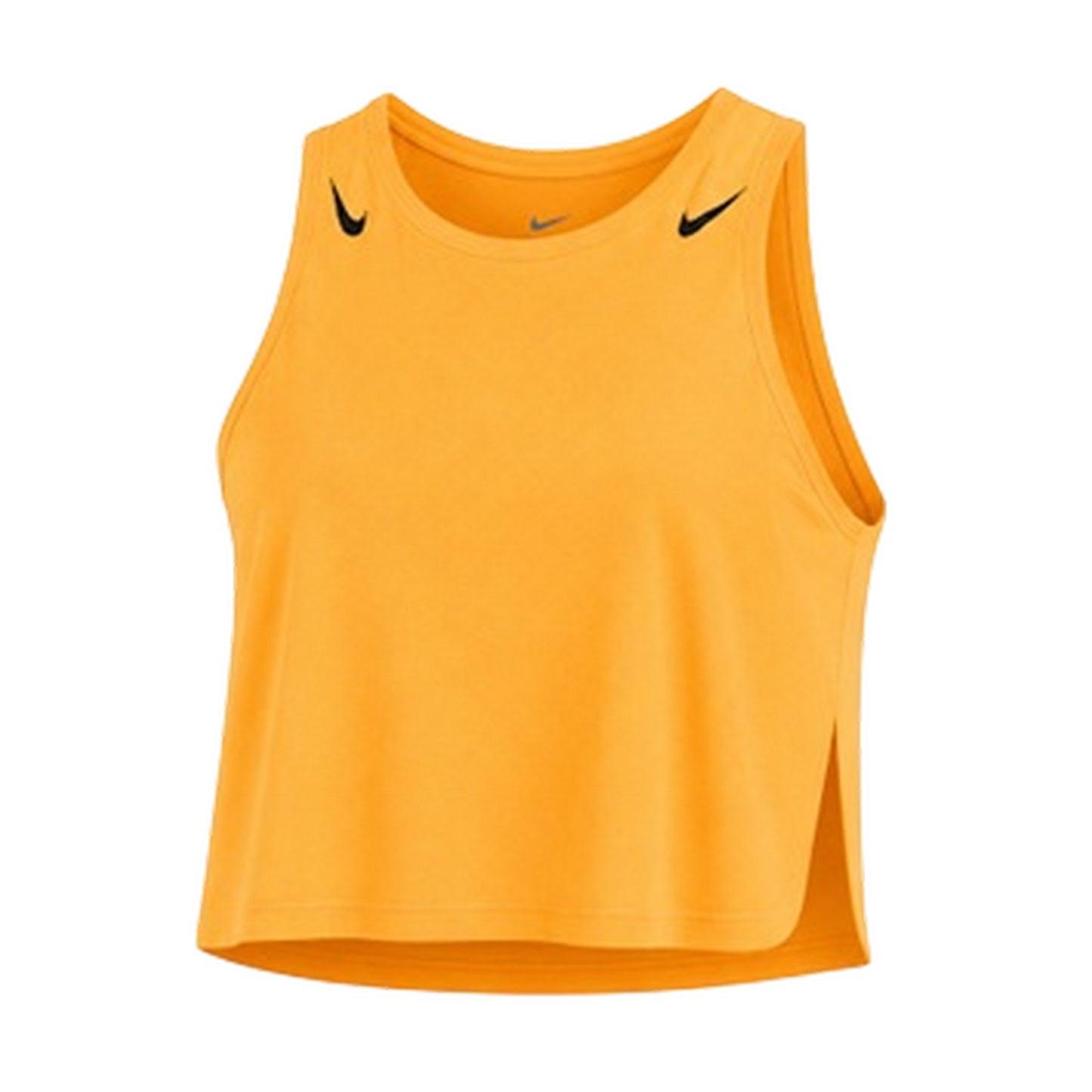 Citron - Front - Nike Womens-Ladies Cropped Tank Top