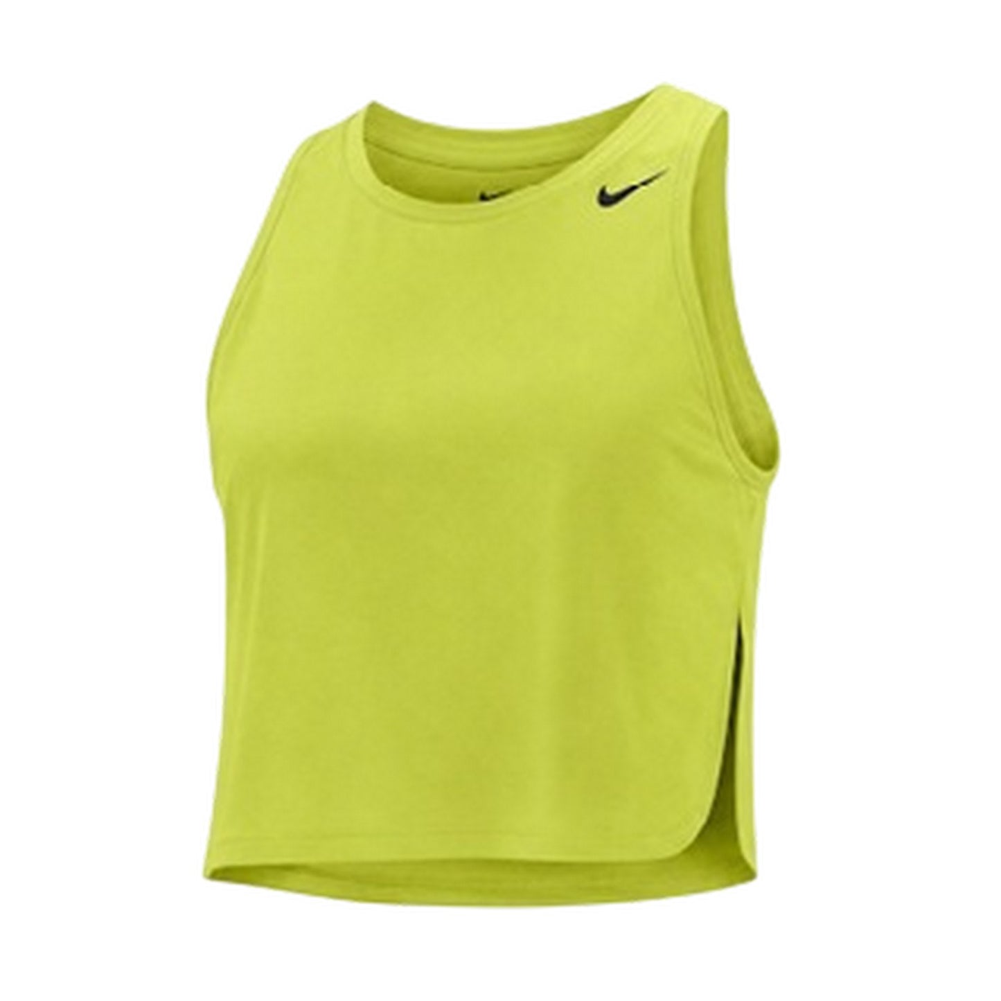 Cyber Green-Black - Front - Nike Womens-Ladies Cropped Tank Top