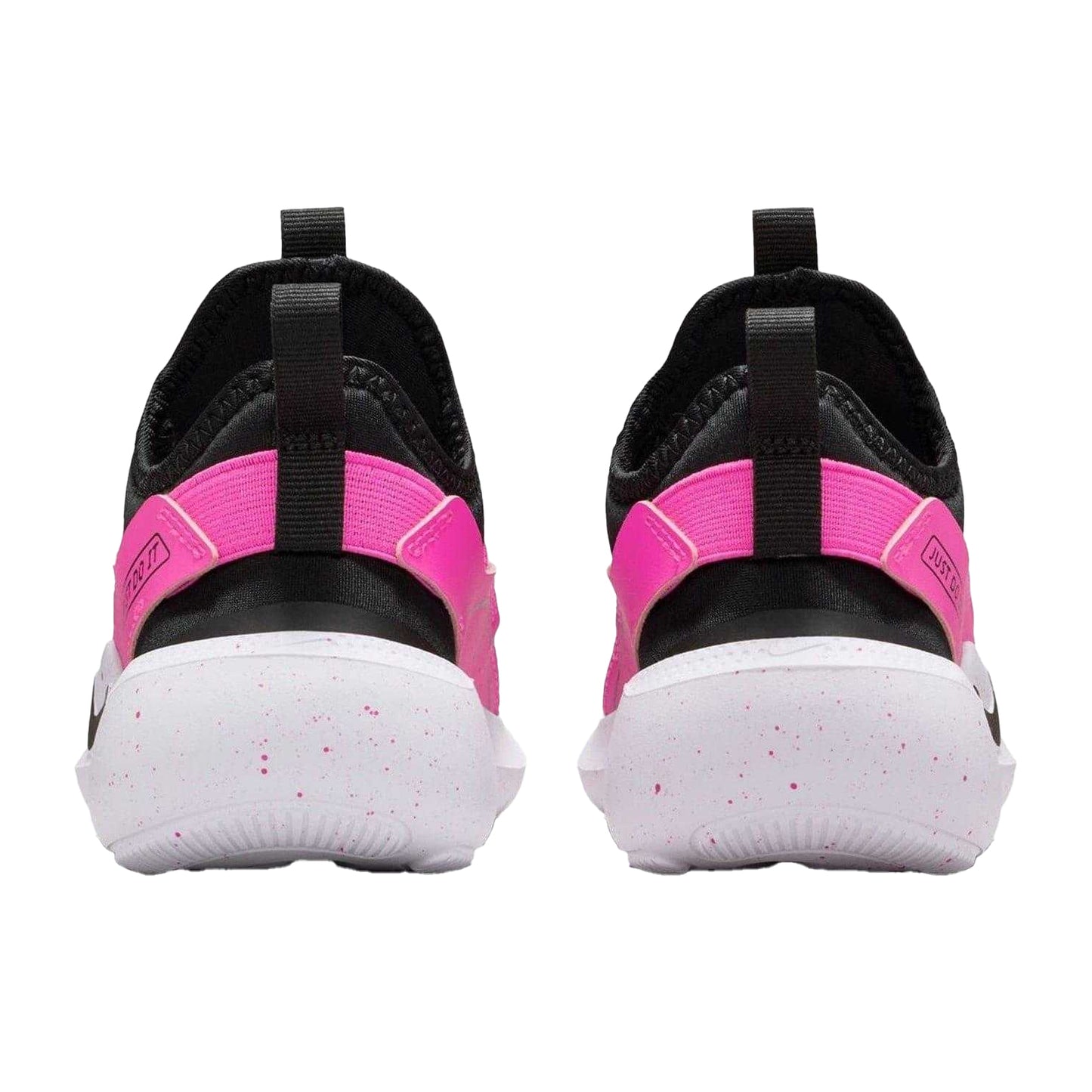 Black-Pink - Back - Nike Childrens-Kids Flex Runner 4 Mesh Slip-on Trainers