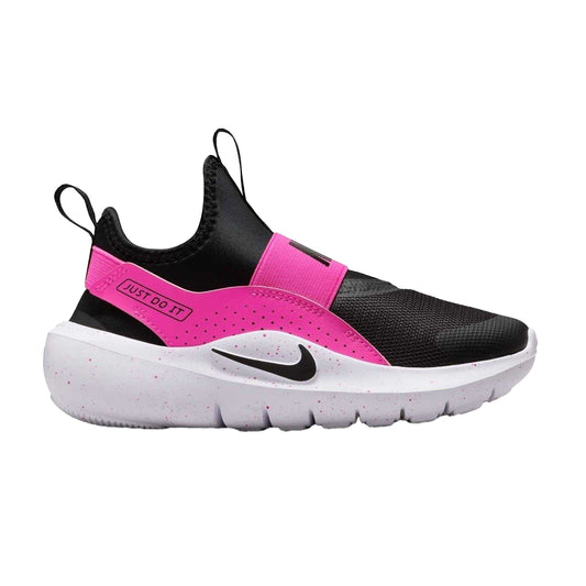 Black-Pink - Front - Nike Childrens-Kids Flex Runner 4 Mesh Slip-on Trainers