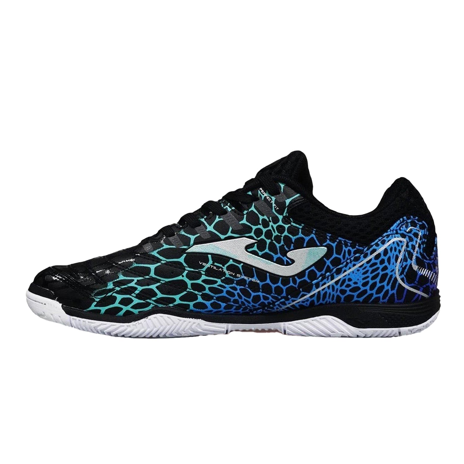 Black-Blue - Back - Joma Unisex Adult Maxima Reptile Print Indoor Football Shoes