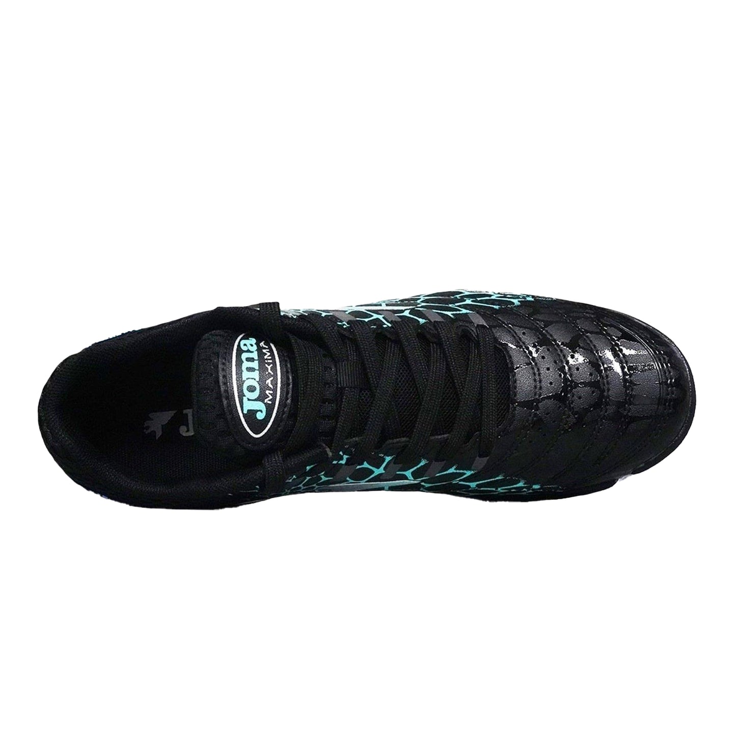 Black-Blue - Side - Joma Unisex Adult Maxima Reptile Print Indoor Football Shoes