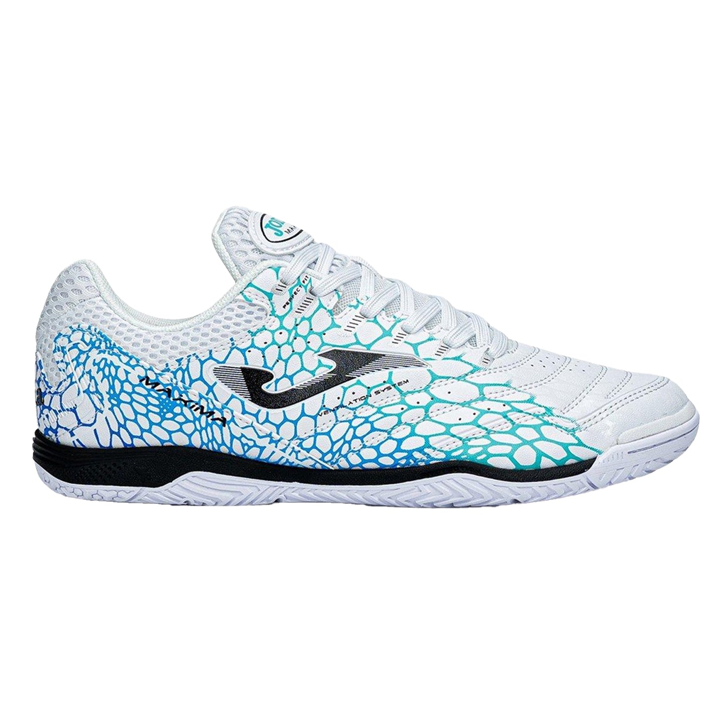 White-Blue - Front - Joma Unisex Adult Maxima Reptile Print Indoor Football Shoes
