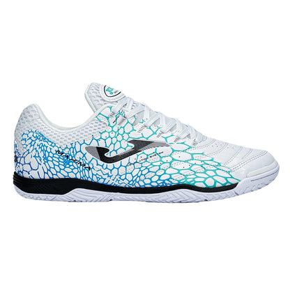 White-Blue - Front - Joma Unisex Adult Maxima Reptile Print Indoor Football Shoes