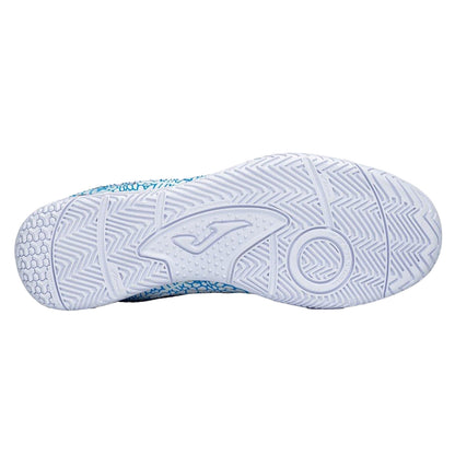 White-Blue - Side - Joma Unisex Adult Maxima Reptile Print Indoor Football Shoes