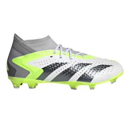 White - Side - Adidas Childrens-Kids Predator Accuracy 1 Firm Ground Football Boots