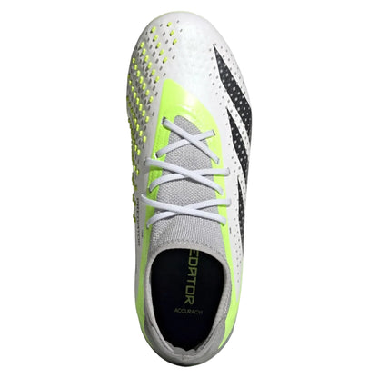 White - Pack Shot - Adidas Childrens-Kids Predator Accuracy 1 Firm Ground Football Boots