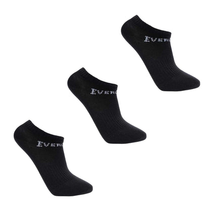 Black - Back - Everlast Childrens-Kids Trainer Socks (Pack of 3)