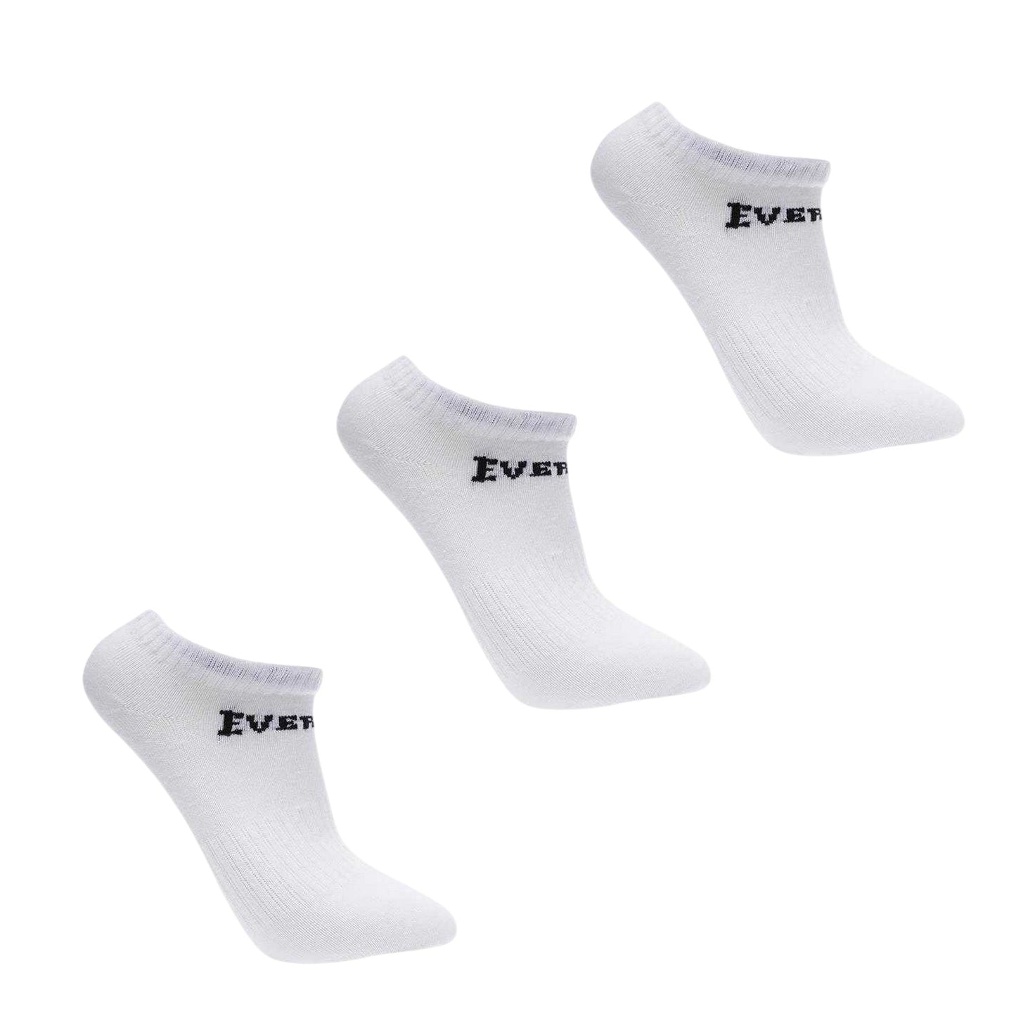White - Back - Everlast Childrens-Kids Trainer Socks (Pack of 3)