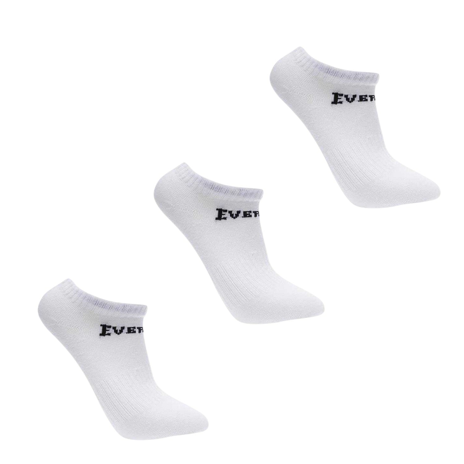 White - Back - Everlast Childrens-Kids Trainer Socks (Pack of 3)