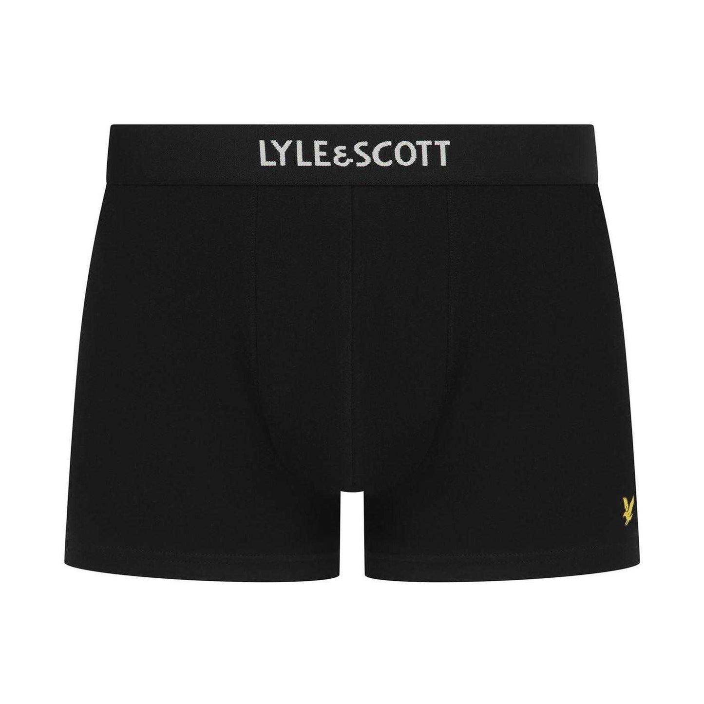 Black - Back - Lyle & Scott Mens Devon Boxer Shorts (Pack of 3)