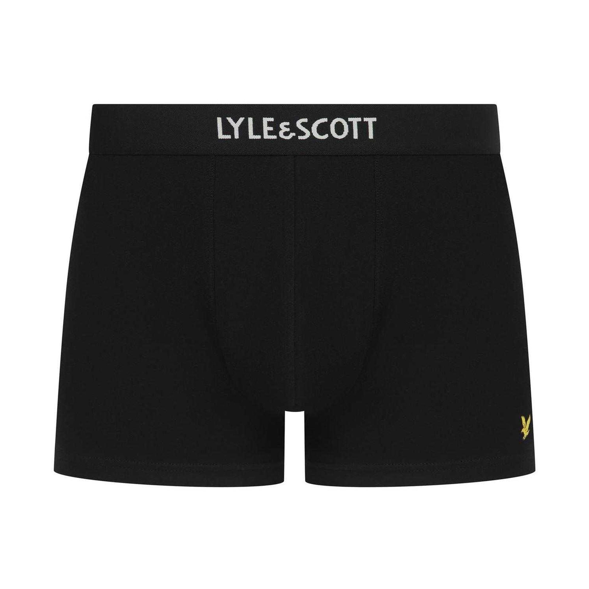 Black - Back - Lyle & Scott Mens Devon Boxer Shorts (Pack of 3)