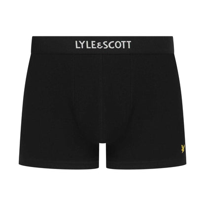 Black - Back - Lyle & Scott Mens Devon Boxer Shorts (Pack of 3)